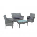 Grey Rattan Garden Furniture Set RRP £199.00 (LOCATION H/S 5.3.2)