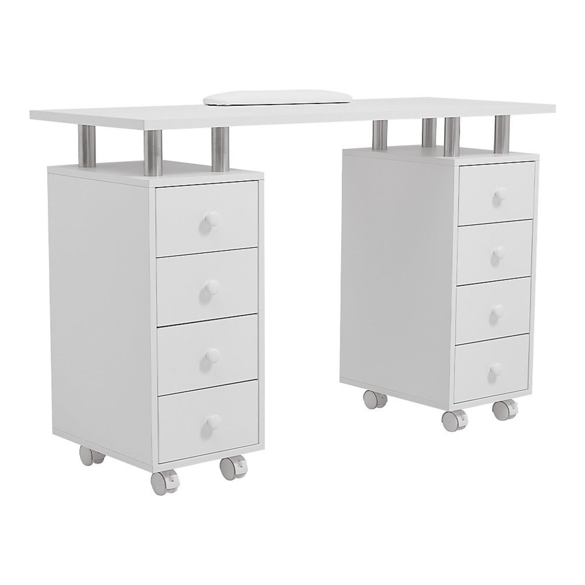 8 Drawers White Professional Manicure Station on Whells RRP £175.00 (LOCATION H/S 5.5.2)