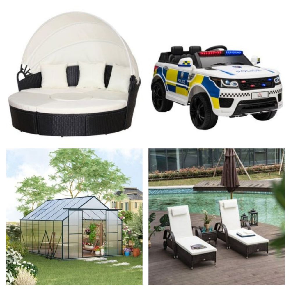 Greenhouses, Luxury Garden Furniture Sets, Sofas, Egg Chairs, Air Fryers, Dog Kennels, Bed Frames, Acacia Wood Furniture, Tools & Much More! HS