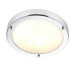 Endon Lighting Endon 59850 Portico Chrome and Frosted Glass Ceiling Flush Light IP44 . - ER46.