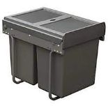 HAFELE KITCHEN CABINET PULL-OUT BIN GREY 40LTR - ER46.