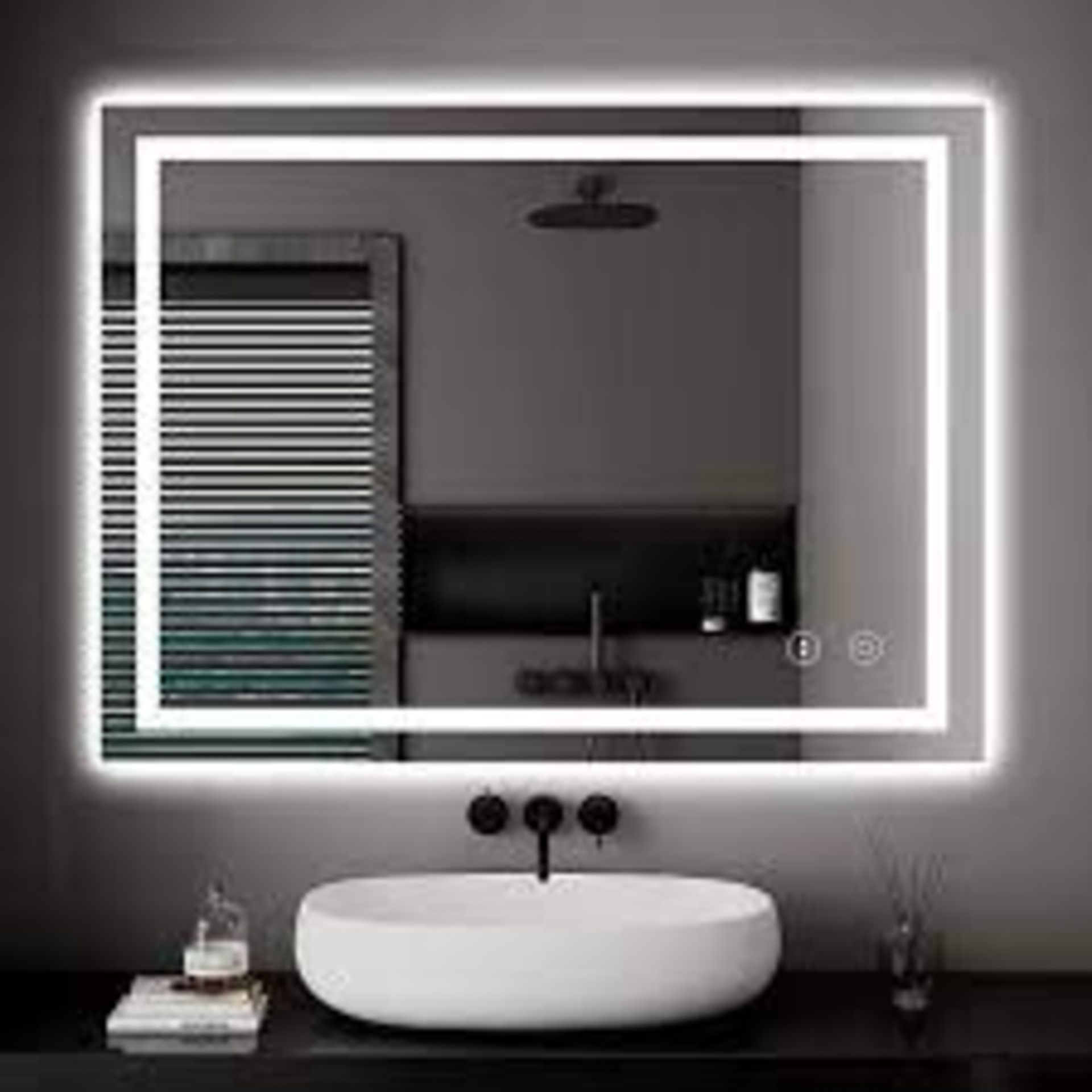 Dripex Bathroom Mirror with LED Lights, 500 * 700 MM Illuminated Backlit Wall Mounted Vanity
