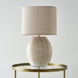 Waltham Brushed Champagne Ceramic Table Lamp complete with Matching Shade - ER47.