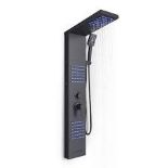 4 In 1 Bathroom Black Thermostatic Tower Shower Panel Wall Mounted - ER47. Elevate your daily shower