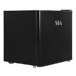 Sia - Black Mini Fridge With Ice Box, 43L Tabletop Drink Cooler / Chiller - ER46.