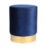 Round Velvet Pouffe 29 X 36cm - ER47. This Round Velvet Pouffe from Harbour Housewares offers