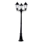 Mayfair 3 Way Black Outdoor Ground Post Light - ER47. This vintage style, triple head, outdoor