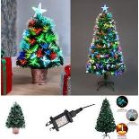 Shatchi Christmas Tree Pre-Lit Green Fiber Optic LED Lights Xmas Home Festive Decor 3FT - ER46.