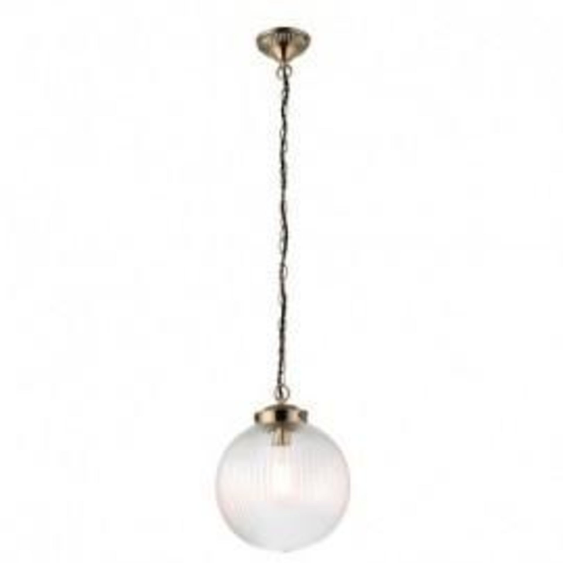 Netlighting Bydon 1 Light Globe Ceiling Pendant Antique Bass, Clea Glass, E27 - - ER46. Brydon 1