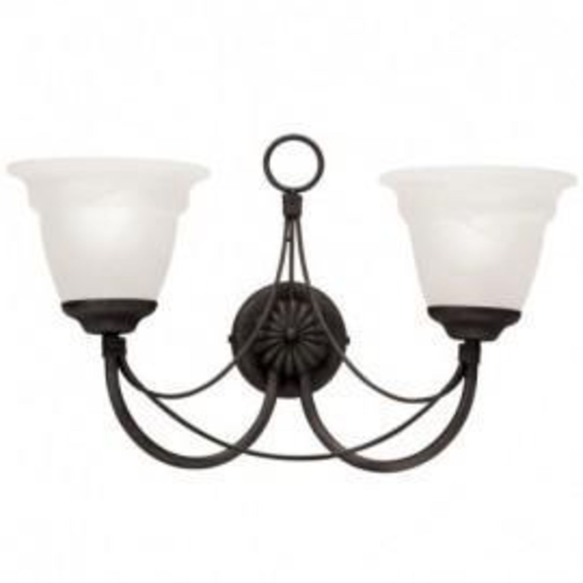 Netlighting Caisbooke 2 Light Indoo Wall Light Black - Glass Shade Not Included, - ER47. Carisbrooke