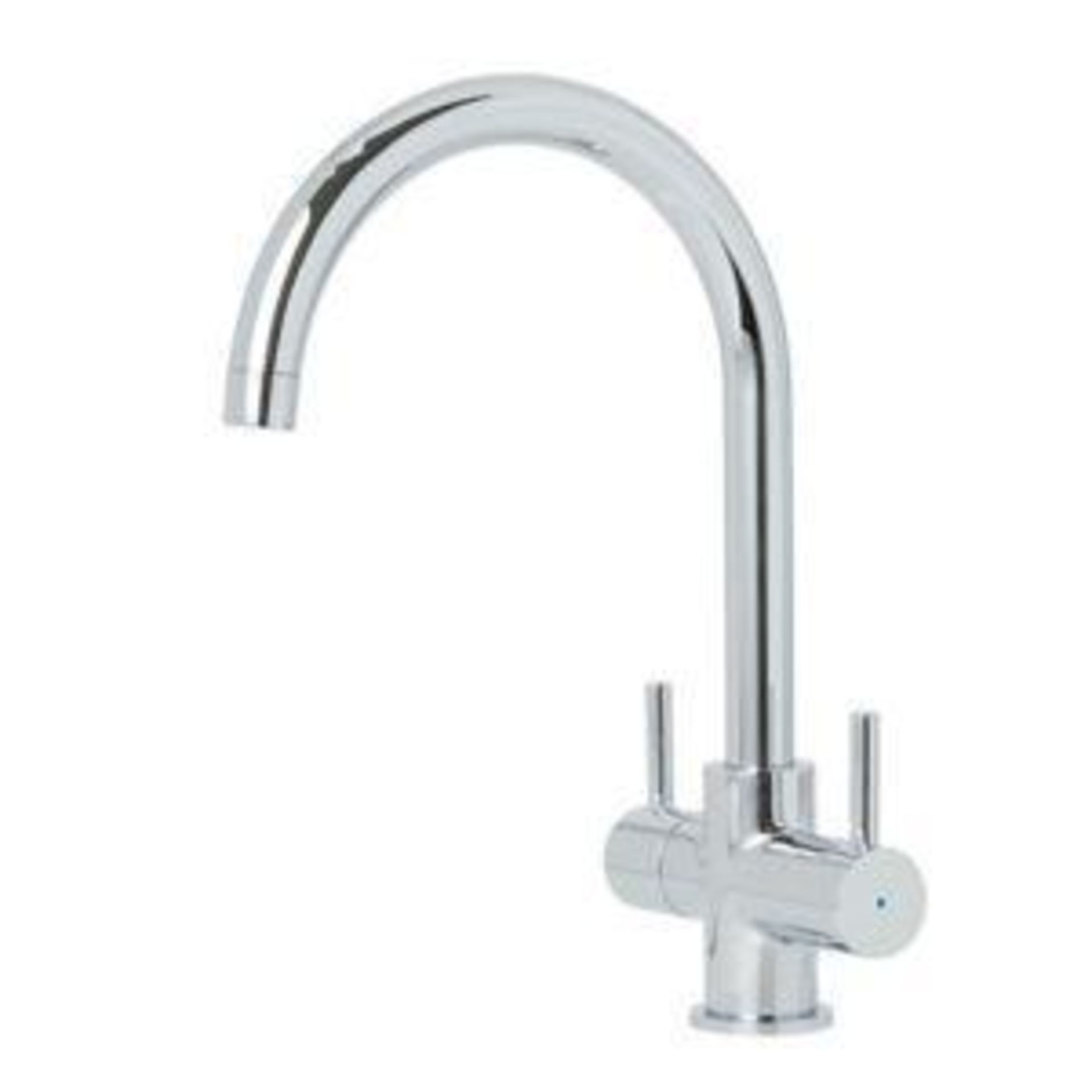 2 x Cooke & Lewis Amsel Chrome Effect Kitchen Twin Lever Tap - ER49. Cooke & Lewis Amsel Chrome