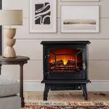 Freestanding 2000W Electric Fireplace with Wood Burner Flame Effect - 2000W - ER46.