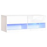 Outsunny Wall Mount TV Stand Entetainment Cente W/LED Lights Stoage & Cable Hole - ER47. This wall-