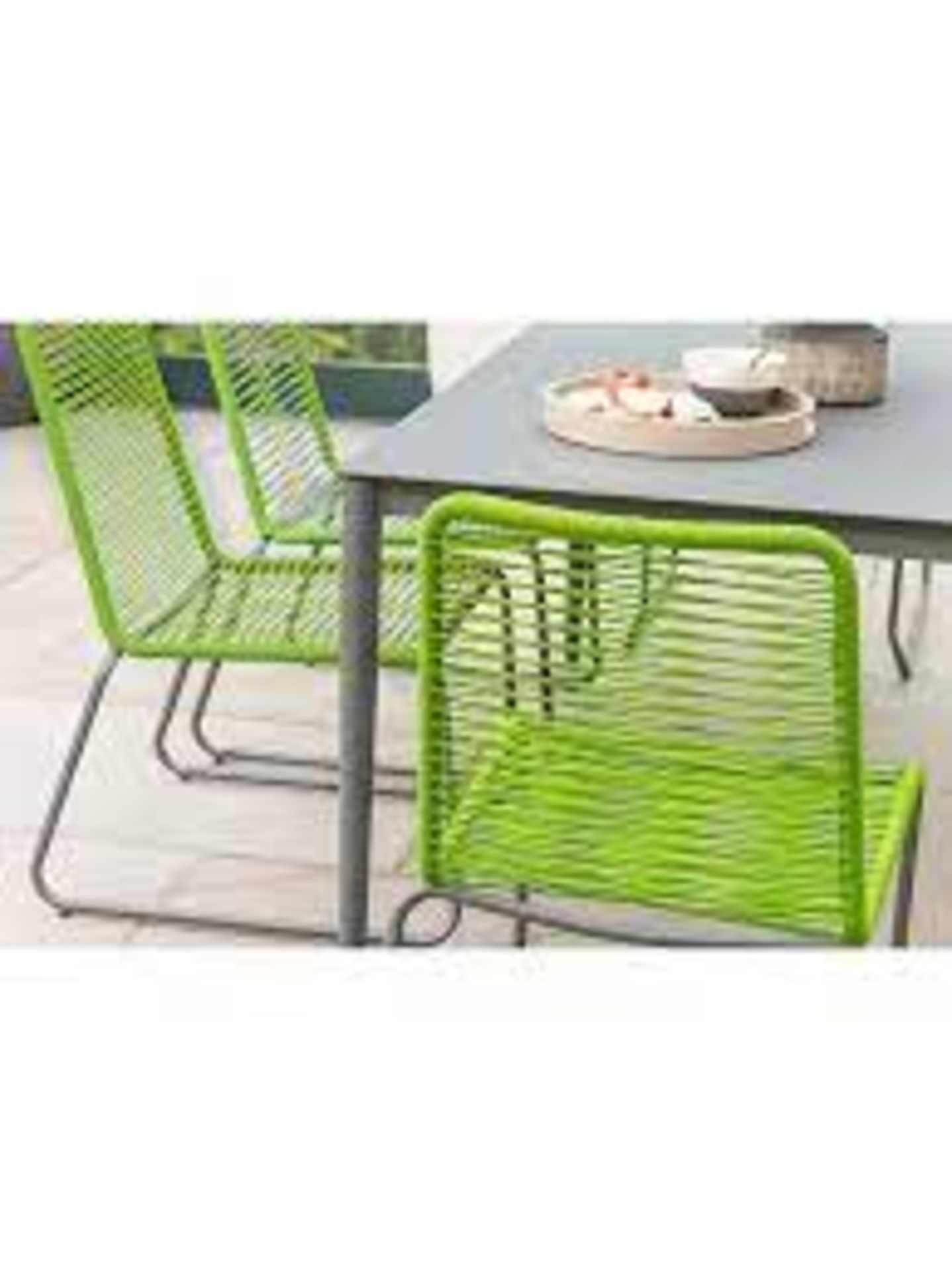 BRAND NEW KETTLER MENOS METRO 6 SEAT DINING SET GREEN (PARASOL NOT INCLUDED) RRP £799 MENOS - Image 2 of 2