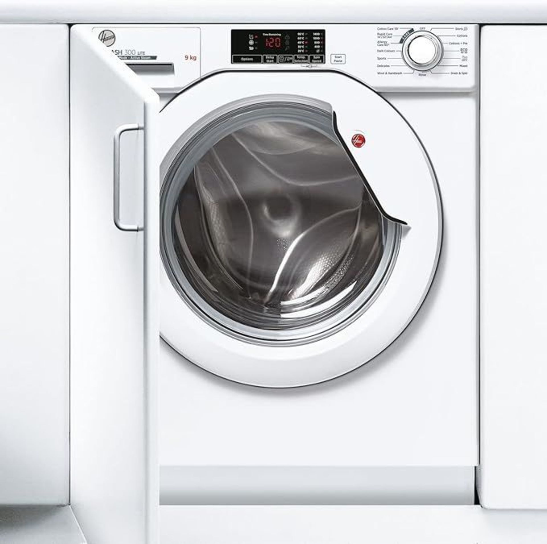 Hoover H-Wash 300 HBWS49D1E Integrated Washing Machine, 9KG, 1400RPM, White. - H/S. RRP £569.99. - Image 2 of 3
