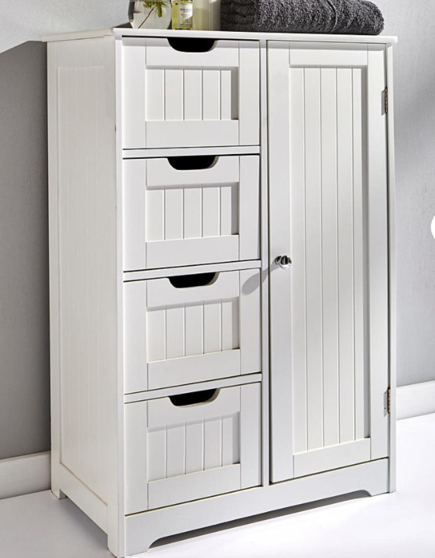 New England Storage Cabinet. - ER27. Great value, easy to assemble shaker-style bathroom
