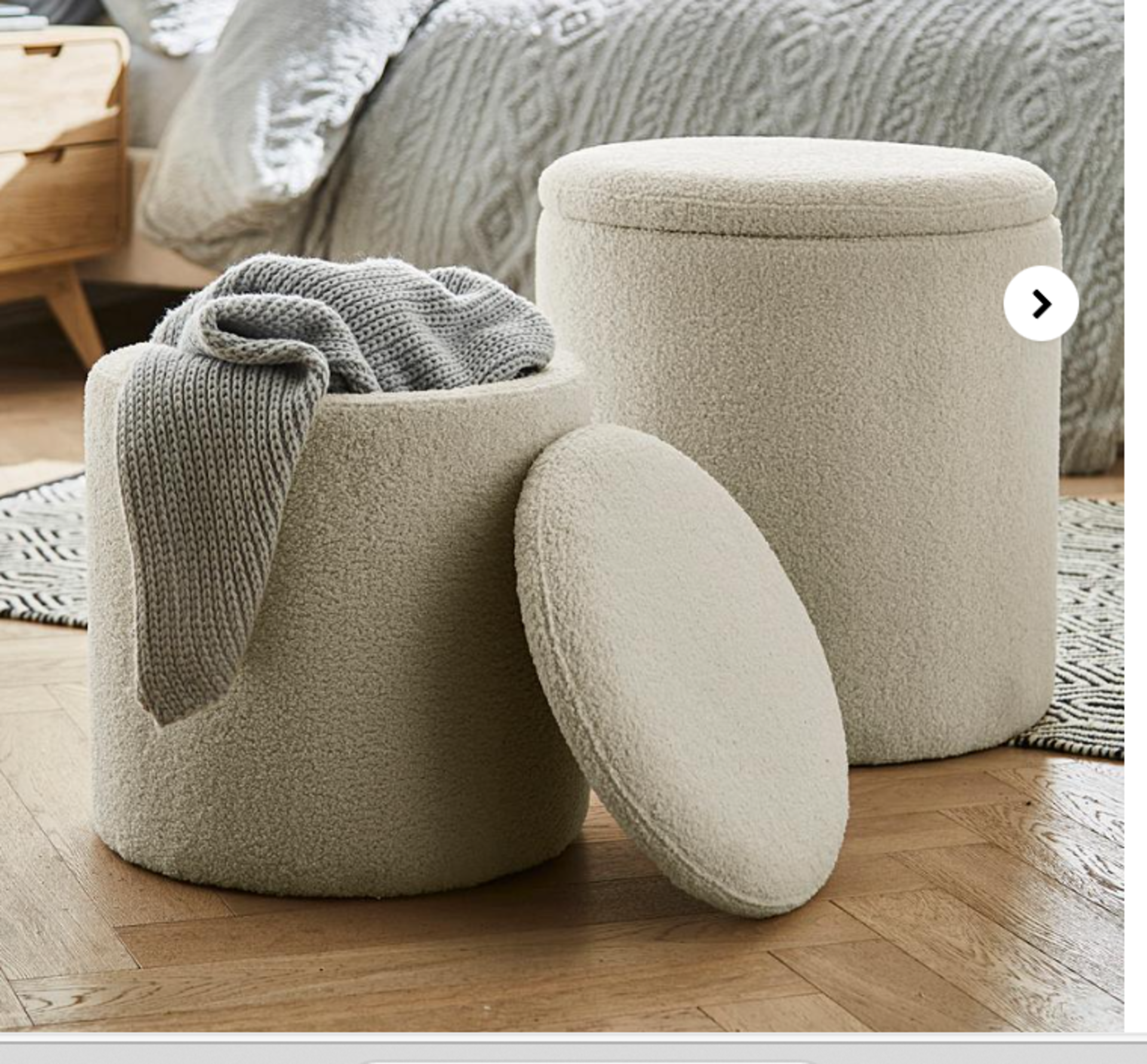 Esme Set of 2 Nested Teddy Storage Ottoman. - ER27. RRP £149.99. Make a style statement in your