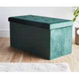 Green Velvet Storage Ottoman. - ER28. Organise any space in style. From blankets and cushions to