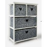 Hyacinth Hearts 2+2 Drawer Unit. - ER26. Declutter your home with our stylish hyacinth storage