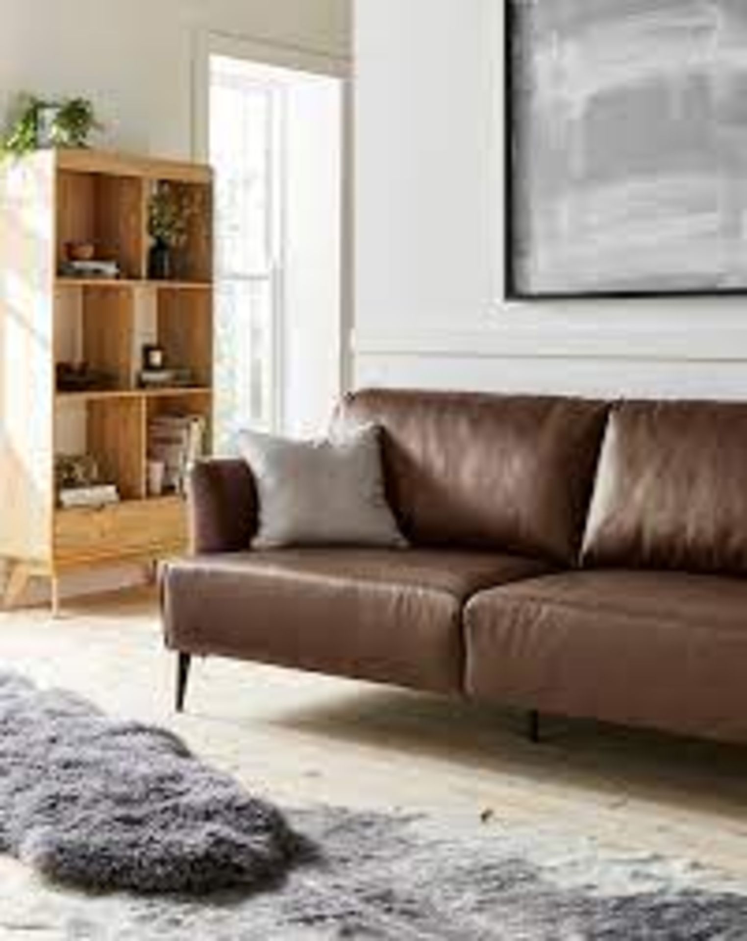 Gray Osbourn 131 Faux Leather 3 Seater Sofa. - ER23. RRP £749.00. - Image 2 of 2