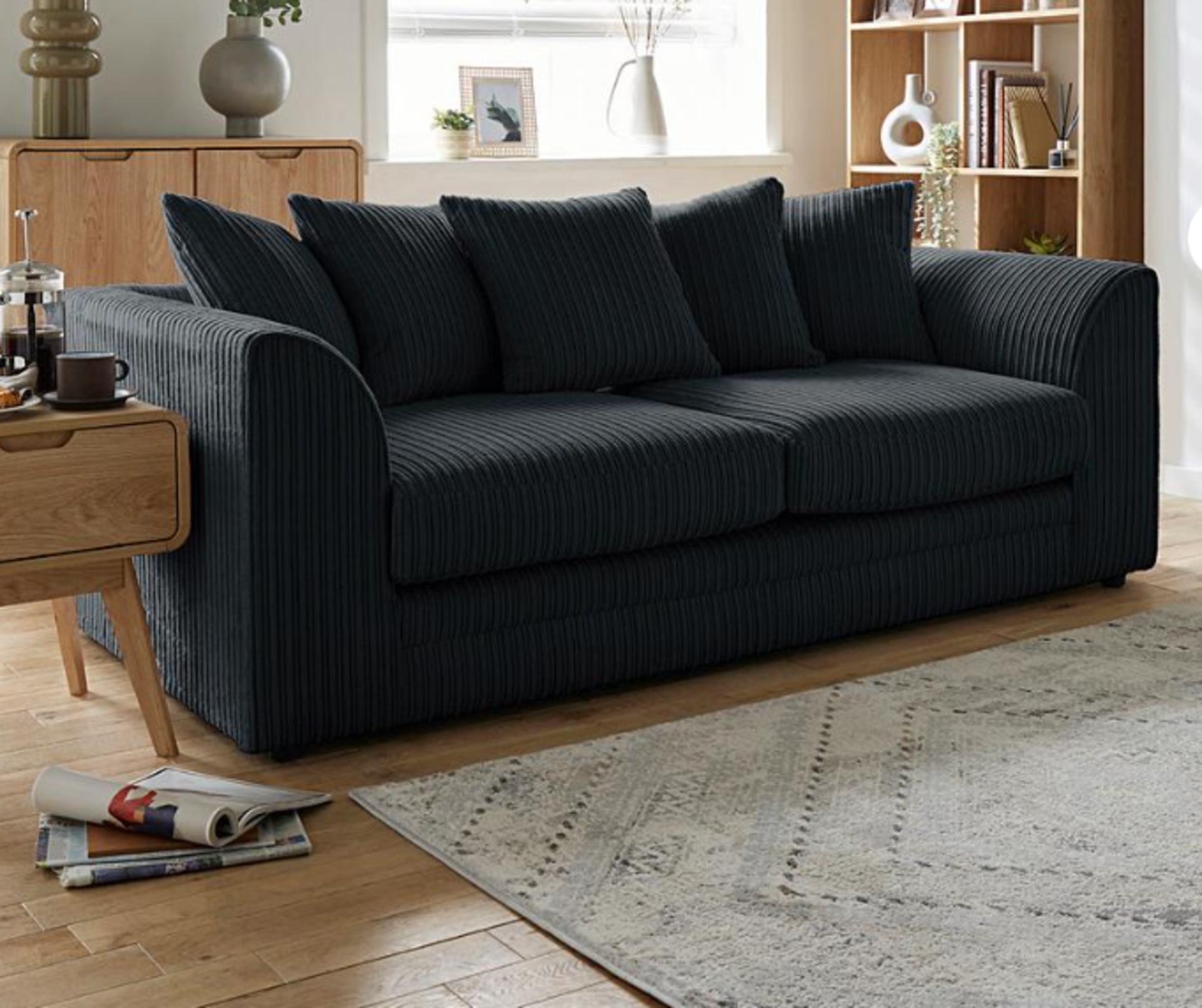 Ferguson Jumbo Cord 3 Seater Sofa. - ER23. RRP £799.00. Sink back into the Ferguson 3 Seater Sofa.