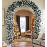 Aspen Flocked Christmas Tree Arch - 8ft. - ER28.