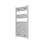 Flomasta Flat Chrome Effect Vertical Flat Towel Radiator (W)600mm X (H)1200mm - ER49. This