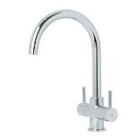 Cooke & Lewis Amsel Chrome Effect Kitchen Twin Lever Tap - ER49.