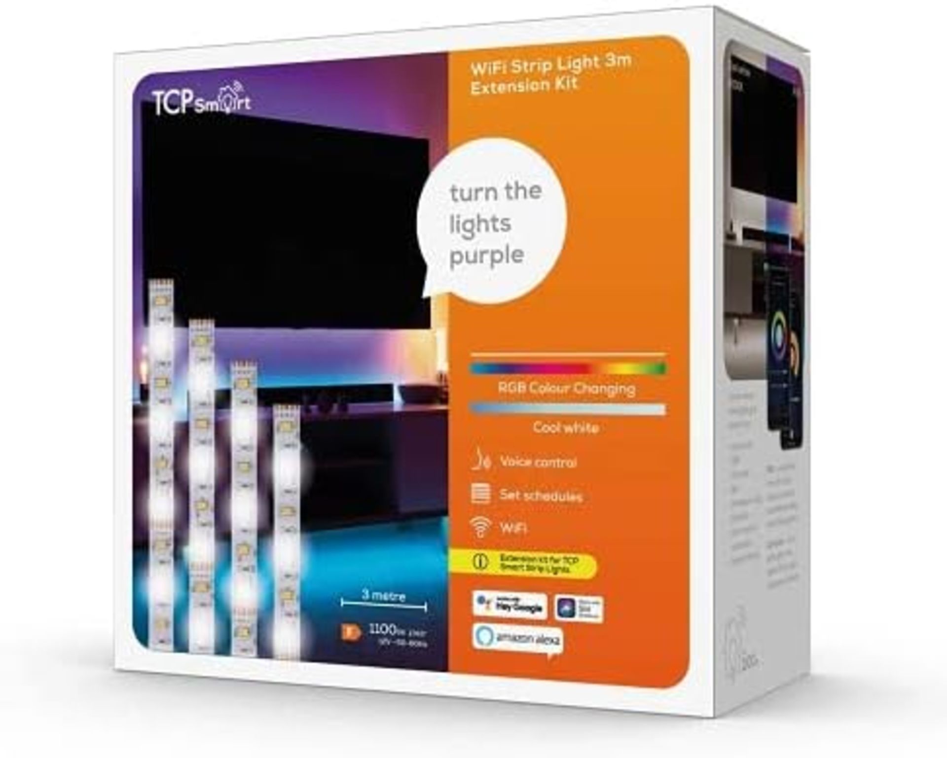 20 x Brand New TCP Global Smart Tape Light RGBW IP20 3M Extension rrp £21 each