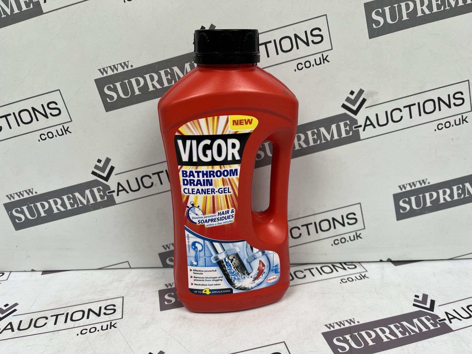 36x BRAND NEW VIGOR BATHROOM DRAIN CLEANER-GEL 1LTR. R9. Dissolves persistent hair & soap residues