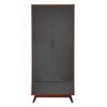 TRADE LOT 4 x NEW & BOXED EZRA 2 Door 1 Drawer Wardrobe. WALNUT/GREY. RRP £399 EACH. the Ezra 2 Door