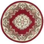 2 X BRAND NEW DYNASTY WOOL CIRCLE RUGS WINE 150 X 240CM R19-4