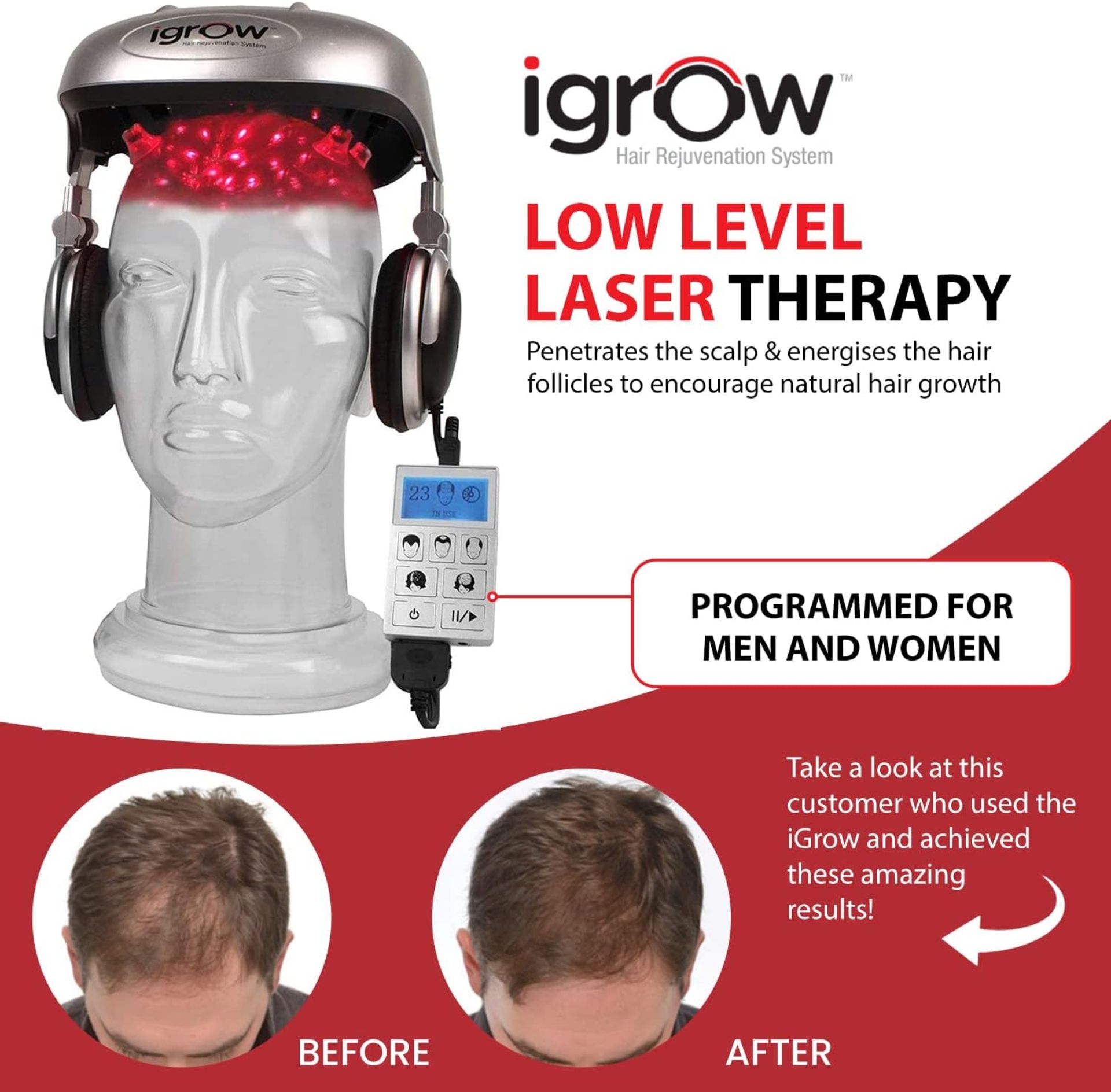 Brand New iGrow Professional Laser Hair Growth System - FDA Cleared Laser Cap Hair Growth for - Image 2 of 5