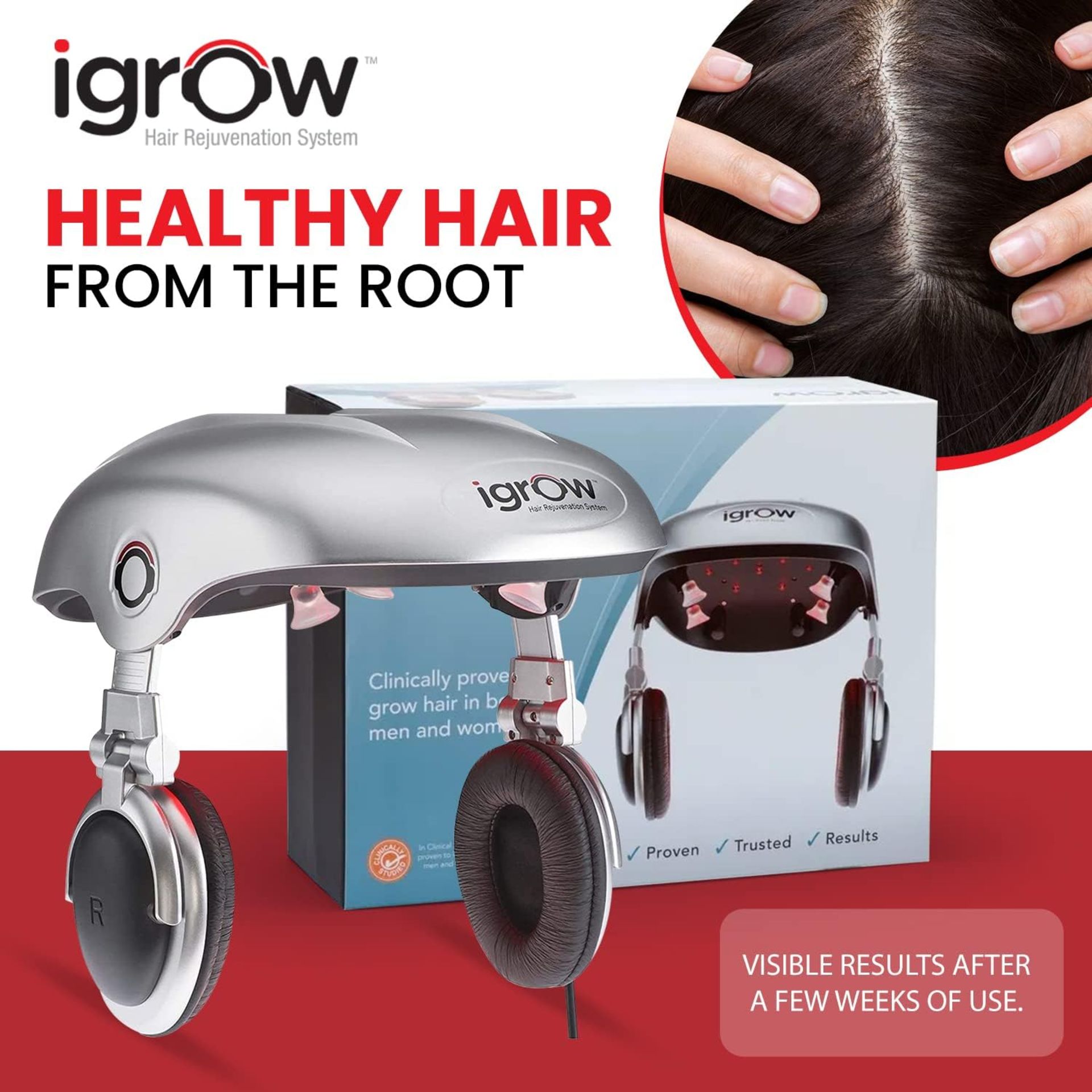 Brand New iGrow Professional Laser Hair Growth System - FDA Cleared Laser Cap Hair Growth for - Image 3 of 5