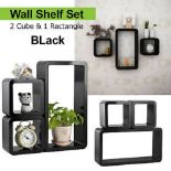 8 X NEW BOXED SETS OF 3 FLOATING WALL CUBE SHELVES R15