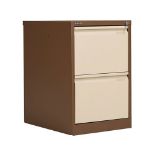 2 DRAWER FLUSH FRONT FILING CABINETS CREAM/COFFEE R15