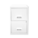 Pierre Henry Steel Filing Cabinet with 2 Lockable Drawers Maxi 400 x 400 x 660 mm White R15