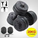 PALLET TO CONTAIN 48 x SETS OF 2 - 20KG ADJUSTABLE WEIGHT DUMBBELL SETS. (PALLET ID: 34) EACH SET