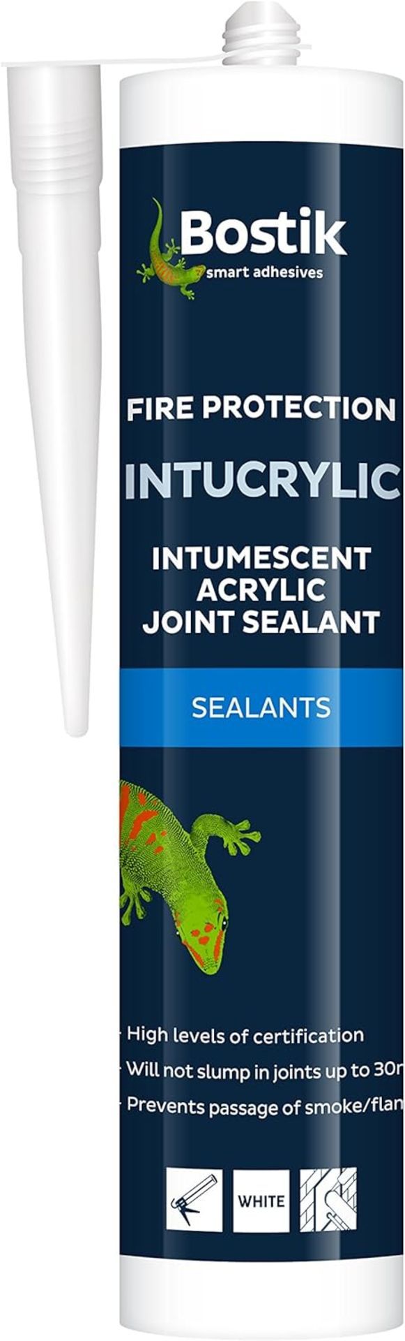 30x BRAND NEW BOSTIK Fire protection Intucrylic Joint Sealant 290ml. RRP £9.79 EACH. (R5-7).