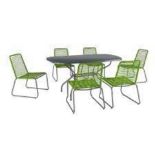 BRAND NEW KETTLER MENOS METRO 6 SEAT DINING SET GREEN (PARASOL NOT INCLUDED) RRP £799 MENOS