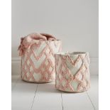 3 X BRAND NEW SETS OF 2 PINK RUFFLE BASKETS R11-9