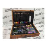 2 X BRAND NEW 142 PIECE PREMIUM ART SETS IN WOODEN CASE R6.5/6.6