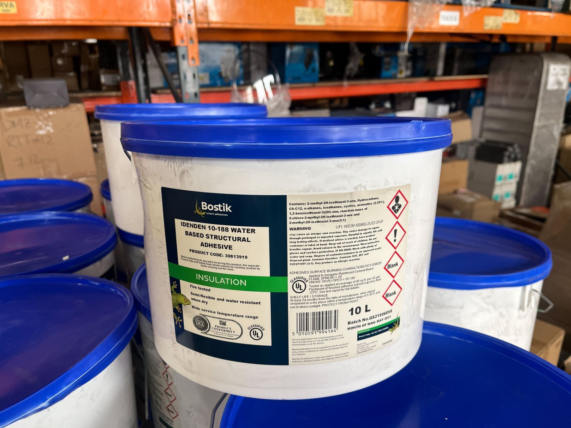 19 X BRAND NEW TUBS OF IDENDEN WATER BASED STRUCTURAL ADHESIVE 10L R16-2