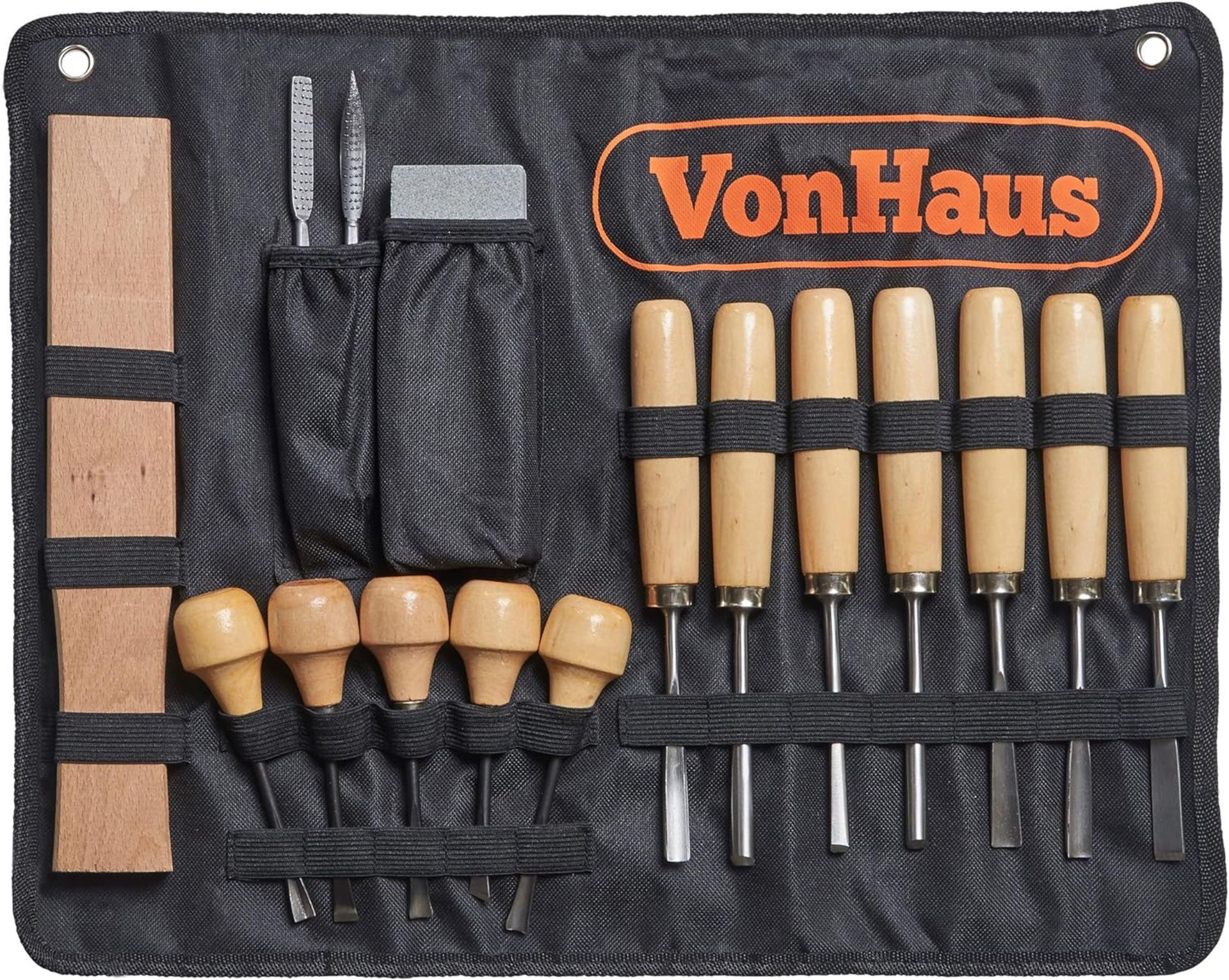 20 X BRAND NEW 16pc Wood Carving Tool Set with Carving Tools Including Files Sharpening Stone &