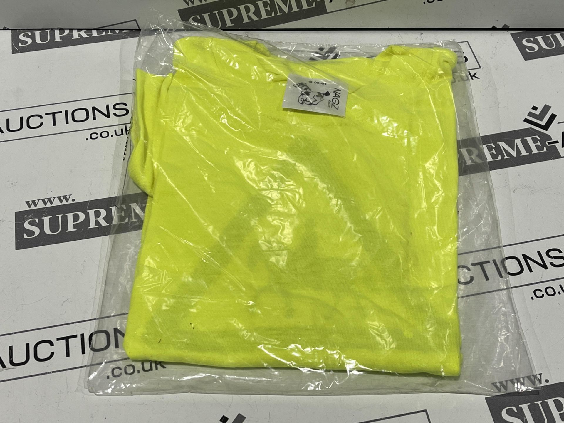 73x BRAND NEW NAGZ FLOURO YELLOW T SHIRTS - SMALL. (S1-8)