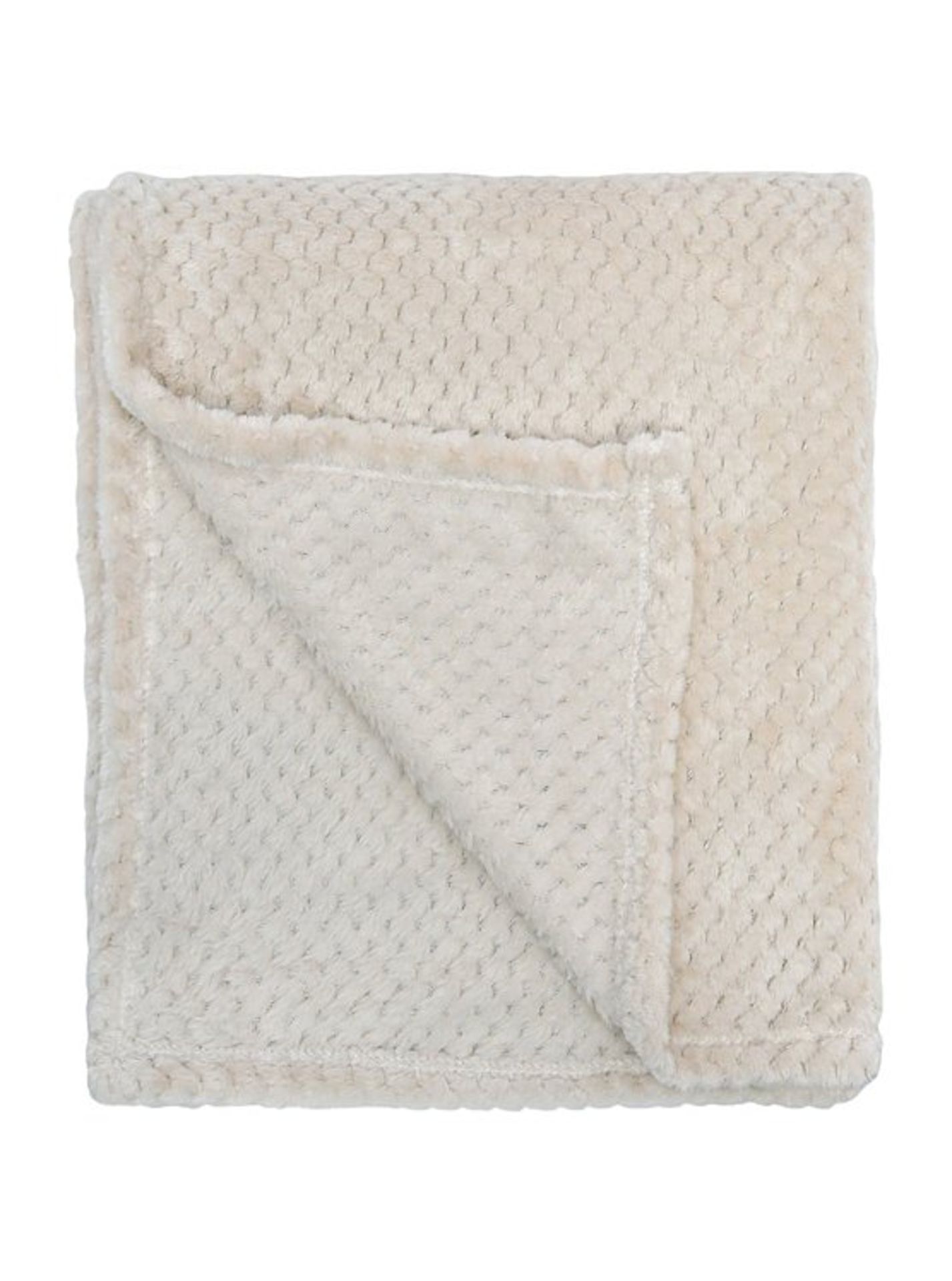 10x NEW & PACKAGED SLEEPDOWN Cosy Collection Soft Touch Waffle Fleece Throw 150 x 200cm - CREAM. RRP - Image 4 of 4