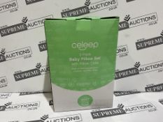 10 X BRAND NEW CELEEP 2 PACK LUXURY BABY PILLOW SETS WITH PILLOW CASES RRP £45 EACH R15-3
