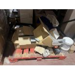 PALLET TO CONTAIN DISPOSABLE GLOVES, BULBS, 20M AIR LINES, URINAL CUBES ETC R12-15