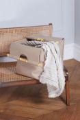 2 X BRAND NEW Style Sisters PU Leather Storage with Bamboo Handles Nude RRP £70 EACH DB (953930)