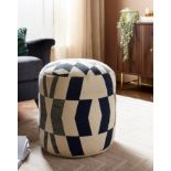 2 X BRAND NEW NAVY LUXURY LARGE POUFFES RRP £99 EACH R9/10